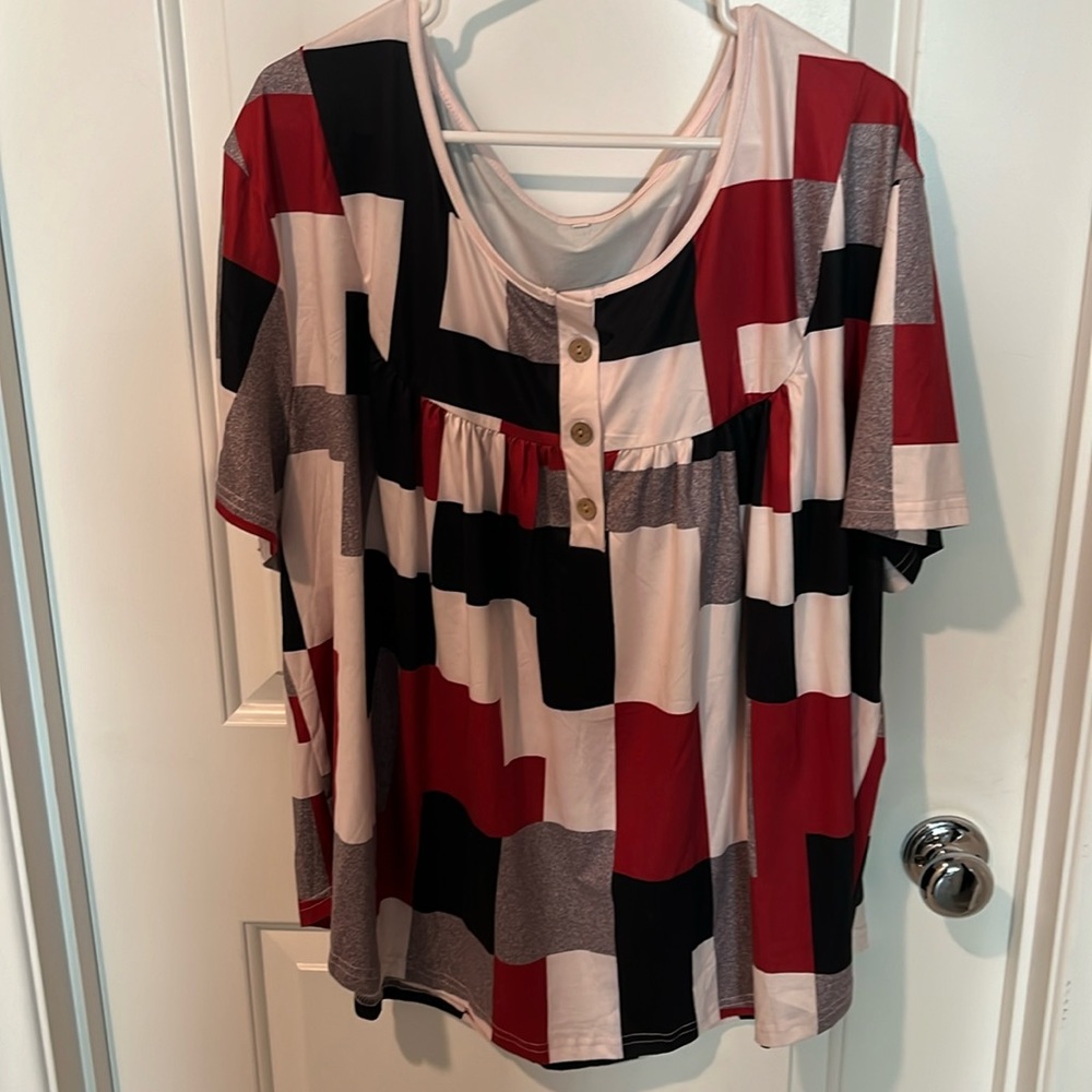 Women’s 4lx plaid tunic top
